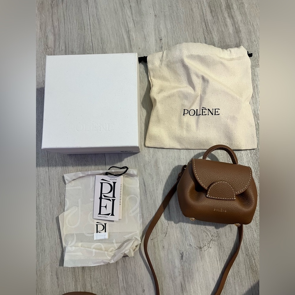 Polene Numero Un Micro camel graine luxury purse made in Spain
